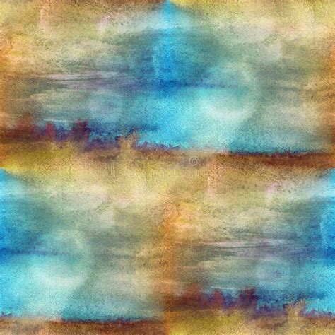 Texture Watercolor Brown Blue Seamless Stock Illustration