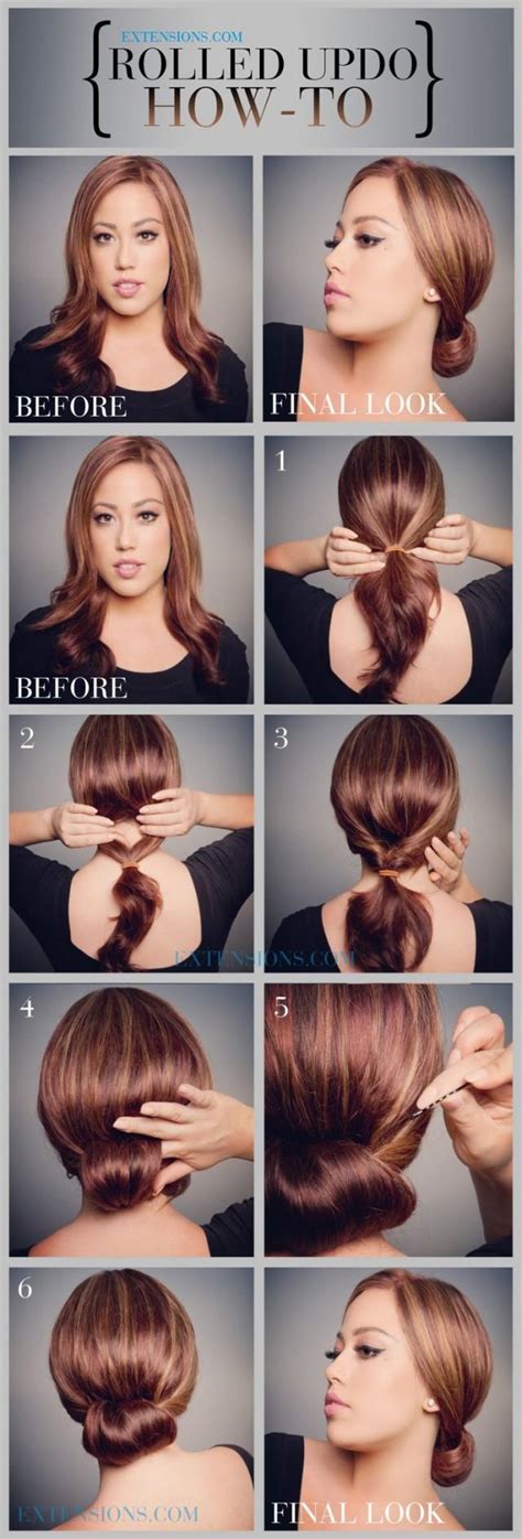 When creating this easy updo, add an extra level of fanciness to your low knot by first teasing the hair at the crown of your head. 12 Trendy Low Bun Updo Hairstyles Tutorials: Easy Cute ...
