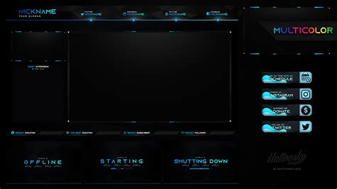 BEST TWITCH STREAM OVERLAY TEMPLATE + MULTICOLOR! - mattovsky