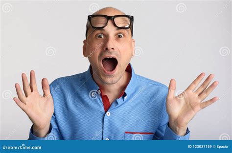 Shocked Businessman Wearing Glasses Stock Image Image Of Open Crazy