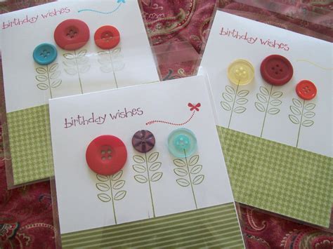 Birthday Button Cards Cards Handmade Button Cards Card Making