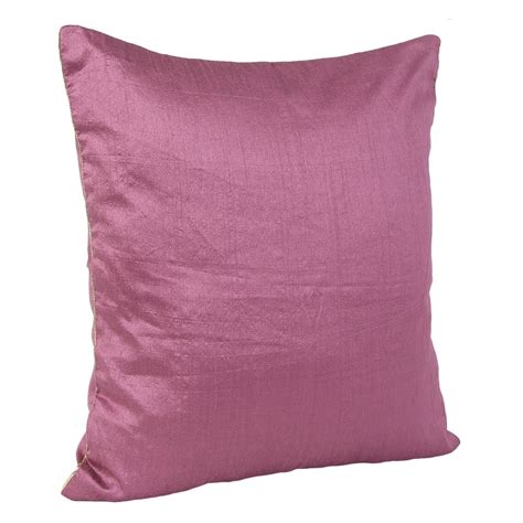 Set Of 2 Solid Mauve Pillow Covers With Silvergold Piping Etsy