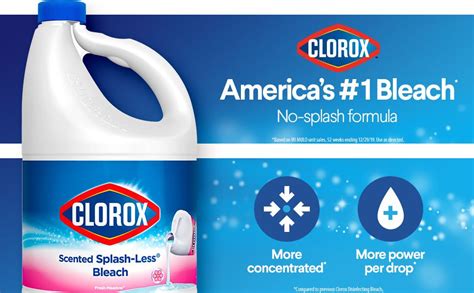 Clorox Splash Less Liquid Bleach Fresh Meadow Concentrated Formula