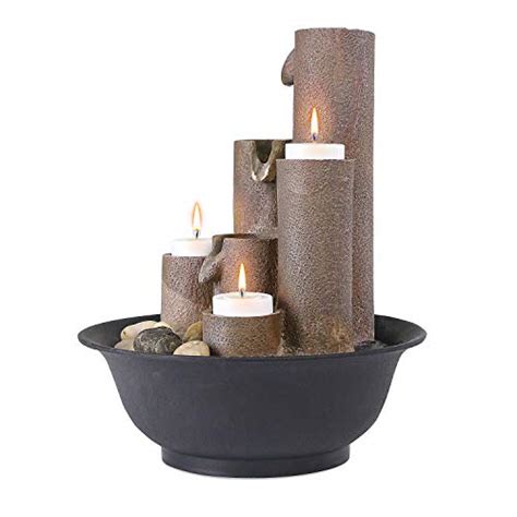 Alpine Wct202 Tiered Column Tabletop Fountain W 3 Candles 11 Inch