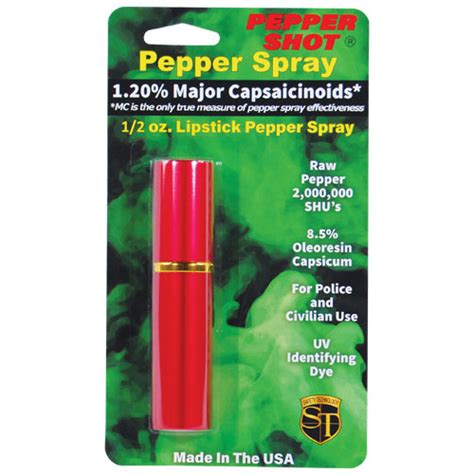 Pepper Shot 12 Mc 12 Oz Lipstick Pepper Spray Red
