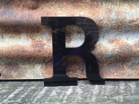 Vintage Letter R Sign Black Plastic Marquee Letter Sign 6 Inch Alphabet