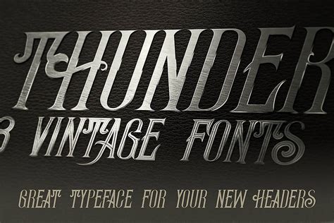 Thunder Typeface 38589 Display Font Bundles