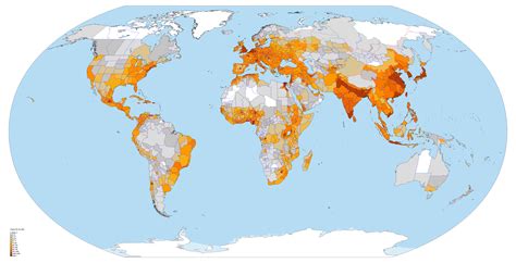 A Population Density Map Of The World By Administrative Divisions 5146