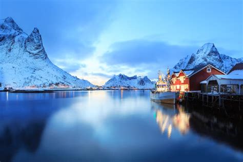 Reine Village On Lofoten Islands Stock Image Image Of Holiday Cold