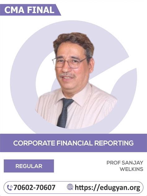 Cma Final Corporate Financial Reporting Cfr By Prof Sanjay Welkins