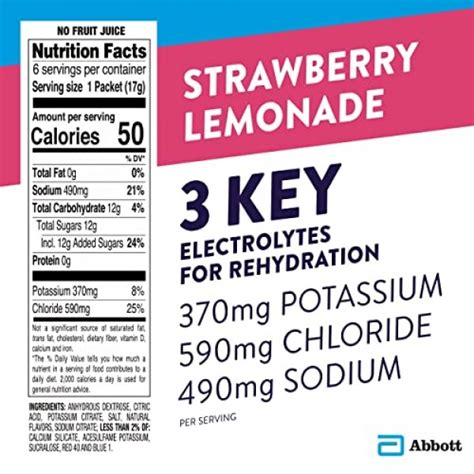 Pedialyte Electrolyte Powder Packets Strawberry Lemonade