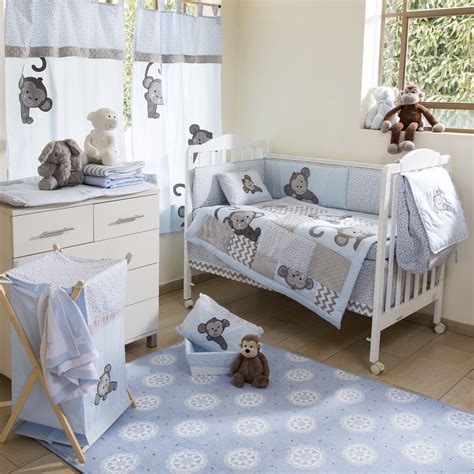 Blue Monkey Crib Bedding Collection 4 Pc Crib Bedding Set. | Crib bedding boy, Blue bedding sets ...
