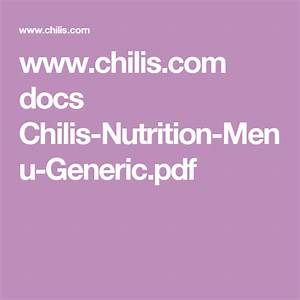  Chilis Com Docs Chilis Nutrition Menu Generic Pdf Nutrition