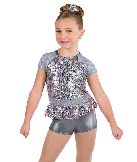 Kids Silver Sequin Value Dance Costume A Wish Come True