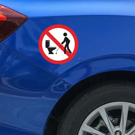 Hot Car Stickers 3d Funny Warning Signs Waterproof No Urinating Warning Decor Sticker