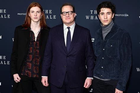 Brendan Frasers Rarely Seen Sons Join Their Dad At The Whale Screening