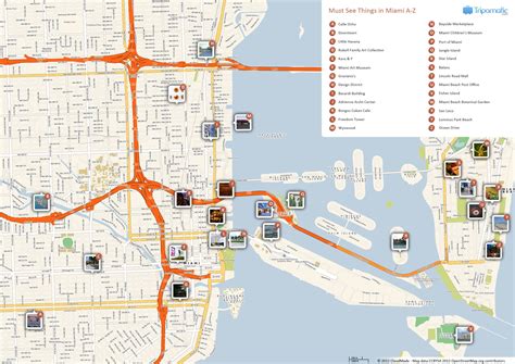 Miami Printable Tourist Map Miami Attractions Tourist Map Miami Tourist