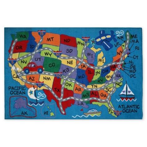 Travel Fun Rug Cool Rugs Kids Rugs Map Rug