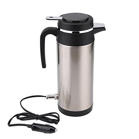 Qiilu 1200ml Car Electric Kettle 12v Hot Water Bottle Stainless Steel