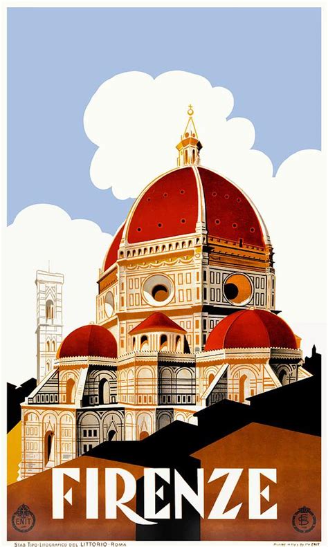 1930 Florence Duomo Italian Travel Poster Digital Art By Retro Graphics