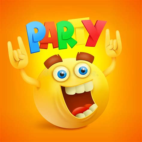 Happy Smiley Emoticon Yellow Face Party Concept Icon Stock