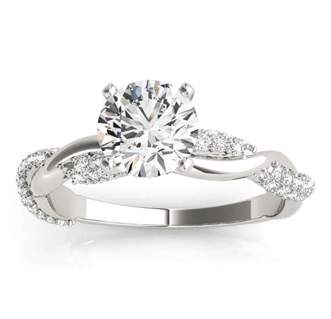 Infinity Twist Diamond Engagement Ring Setting 14k White Gold 040ct In 2020 Twist Diamond
