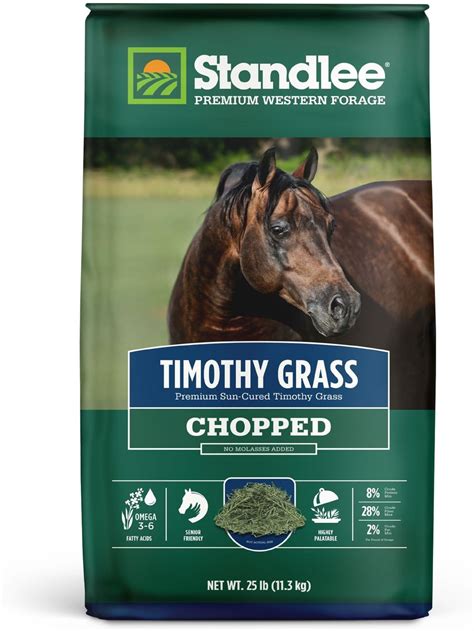 Standlee Premium Timothy Grass Chopped Forage Horse Feed 25 Lb Bag