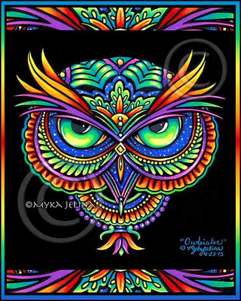 Psychedelic Rainbow Owl Trippy Hippie Owleister 8x10 Signed Etsy In