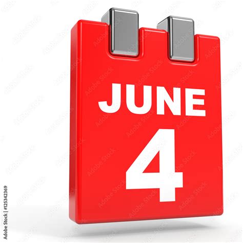 June 4 Calendar On White Background Stock Illustration Adobe Stock