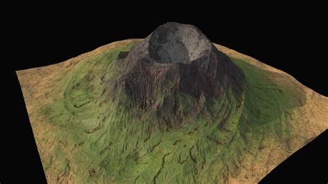 Detailed Volcano Mountain Environment Asset 3d Model By Alexandr33d