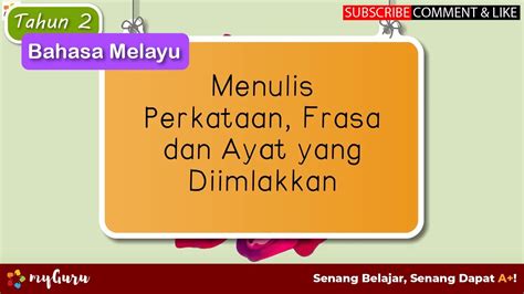 2 contoh ayat pola ayat contoh ayat fn + fn pelajar itu kawan saya. YouTube Stats: Tahun 2 | Bahasa Melayu | Menulis ...