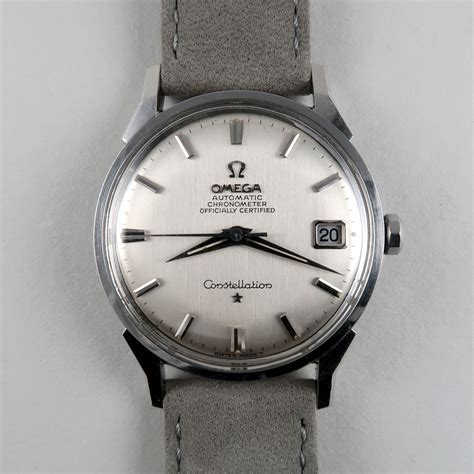 omega constellation ref 168 005 circa 1967 steel automatic vintage wristwatch black bough