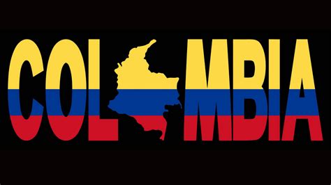 Download Colombia Flag And Map Wallpaper