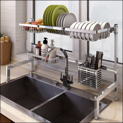 Our kits are designed with you in mind. Wish | Over The Sink Stainless Steel Dish Rack Nonslip ...