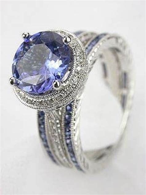 Blue Sapphire Diamond Ring Navy Blue Wedding Pinterest