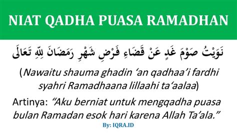 Niat Puasa Qadha Ramadhan Di Bulan Syawal Iqraid
