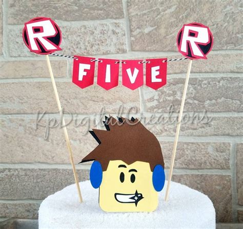 Roblox Cake Topper Roblox Party Supplies Roblox Birthday Roblox Cake