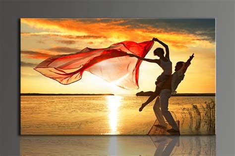 L700 Romantic Dancing Lovers Large Hd Canvas Print Painting Artwork