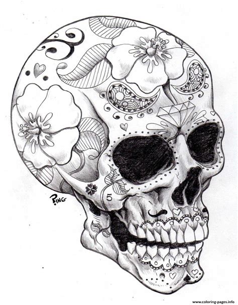 Skull coloring pages for adults 11 19268 sugar skulls coloring pages Adult Halloween Sugar Skull 2 Coloring Pages Printable