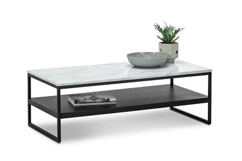 4.6 out of 5 stars. White Marble Coffee Table Rectangular with Storage Shelf ...