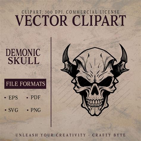 Skull Svg File Demon Skull Svg Skull Cut File Demonic Skull Etsy