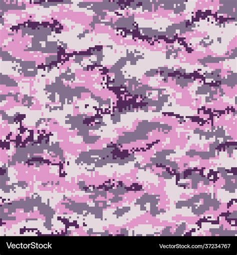 Digital Camouflage Pink Purple Seamless Pattern Vector Image