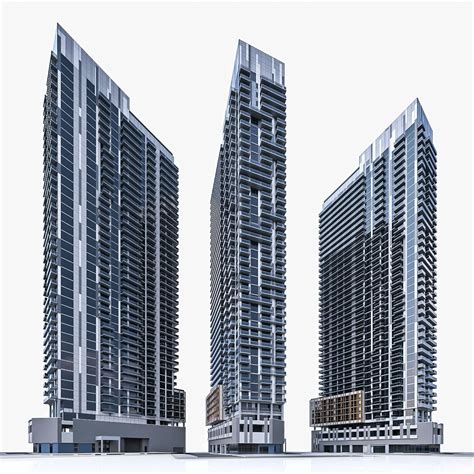 High Rise Residential Building 3d Model Architecture ~ Creative Market