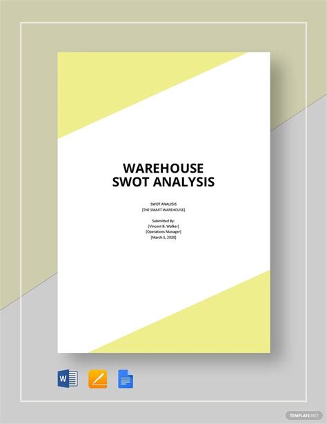 Warehouse Swot Analysis Template Google Docs Word Apple Pages Template Net Swot Analysis