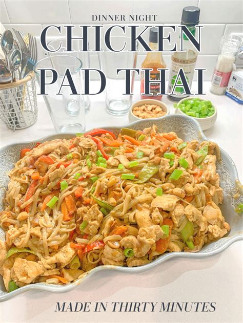 Chicken pad thai is one of my favorite asian chicken recipes along with teriyaki chicken, general tso's chicken, chicken fried rice and moo goo gai pan. Chicken & Vegetable Pad Thai Night: Easy 30-Minute Recipe ...