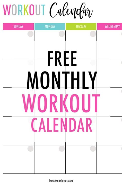 Monthly Workout Calendar Printables Workout Calendar Month Workout