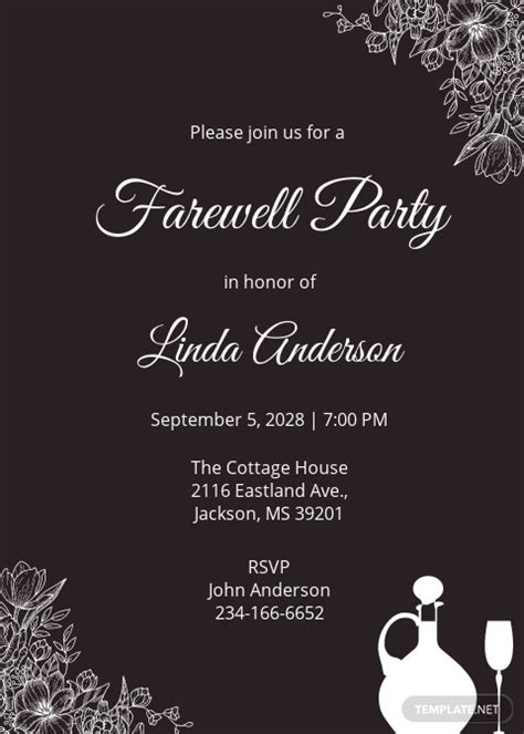 Free Farewell Invitation Template In Adobe Photoshop Psd