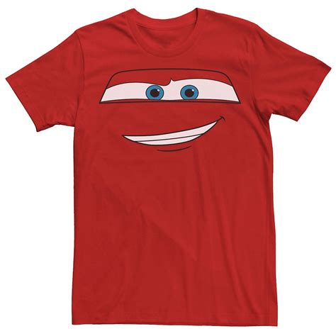 Men S Cars Lightning Mcqueen Big Face T Shirt Red Medium Artofit