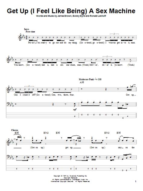 Get Up I Feel Like Being A Sex Machine Bass Guitar Tab By James Brown