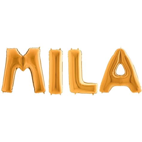 40 Gold Foil Name Letter Balloons Mila Balloon Shop
